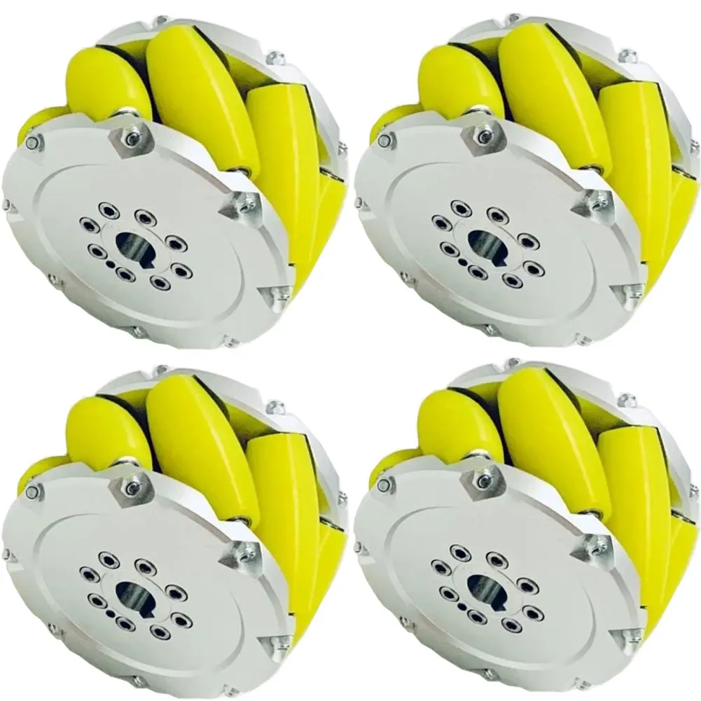 

4Inch 100mm Heavy Duty Mecanum Wheels Industrial AGV Omni Wheel 100KG Load Capacity Set of 4 Aluminum Alloy PU Rollers