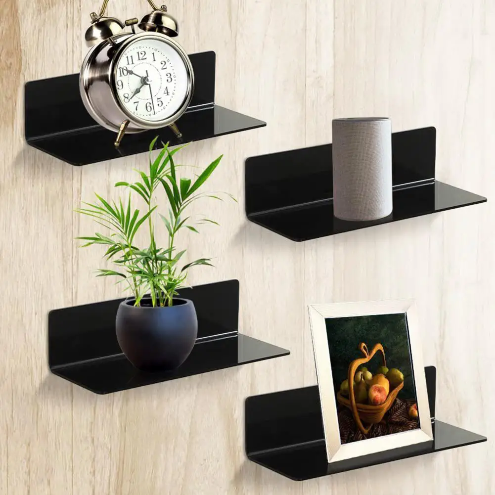 

Acrylic Wall Shelf Security Camera Shelf Stylish Acrylic Wall Shelves with Speaker Clock Mounts Home Decor Organizer for Any