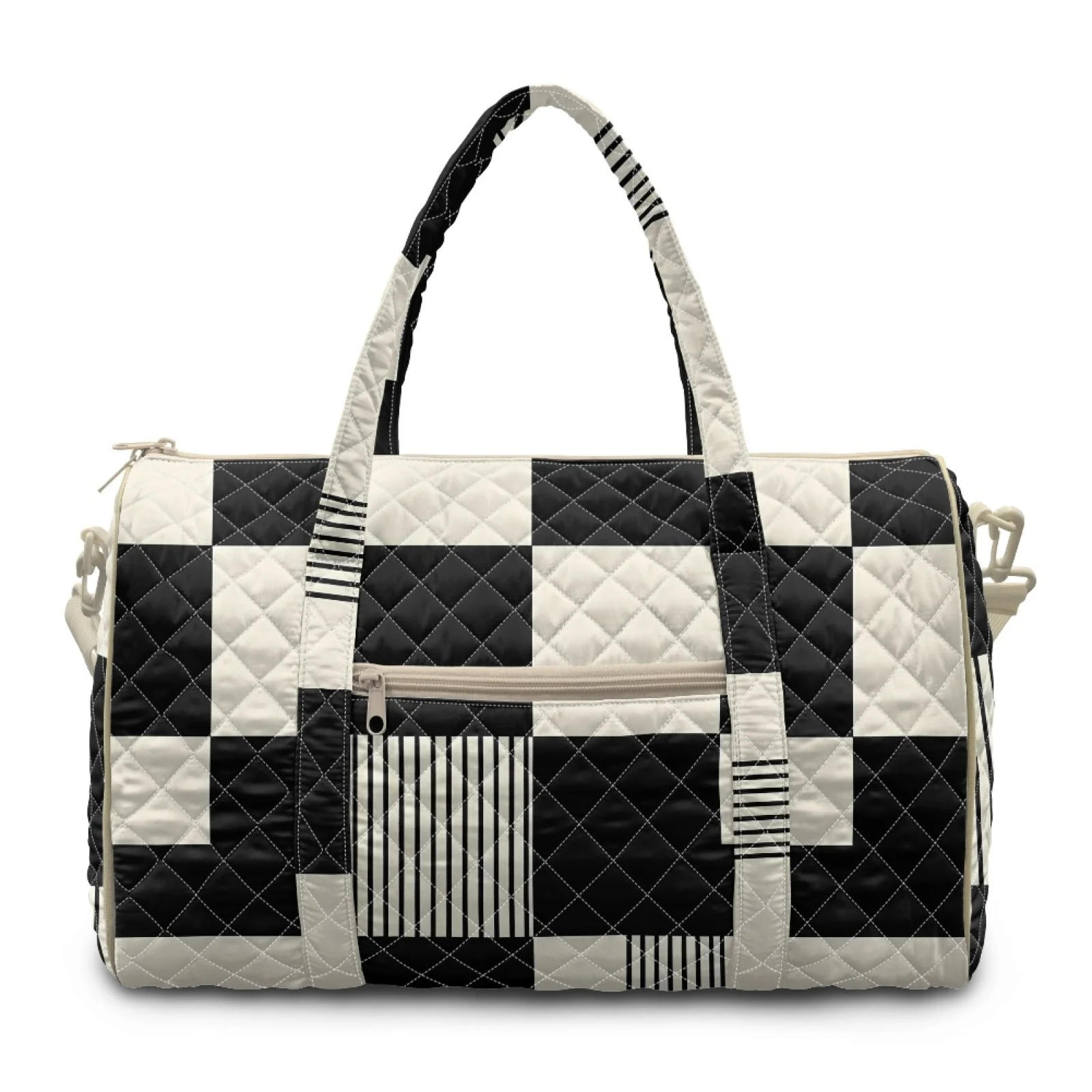 Coloranimal Geometric Print New Trend Large Capacity Quilted Tote Bag for Vacation Polyester Quilted Overnight Bags