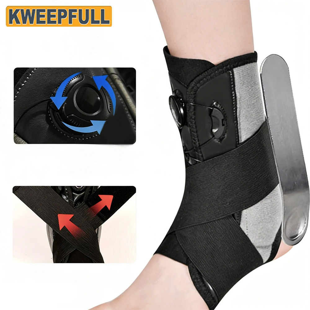 1PCS Semi-Rigid Ankle Support Brace with Adjustable Knob, Strong Ankle Stabilizer for Injury Prevention, Rehabilitation