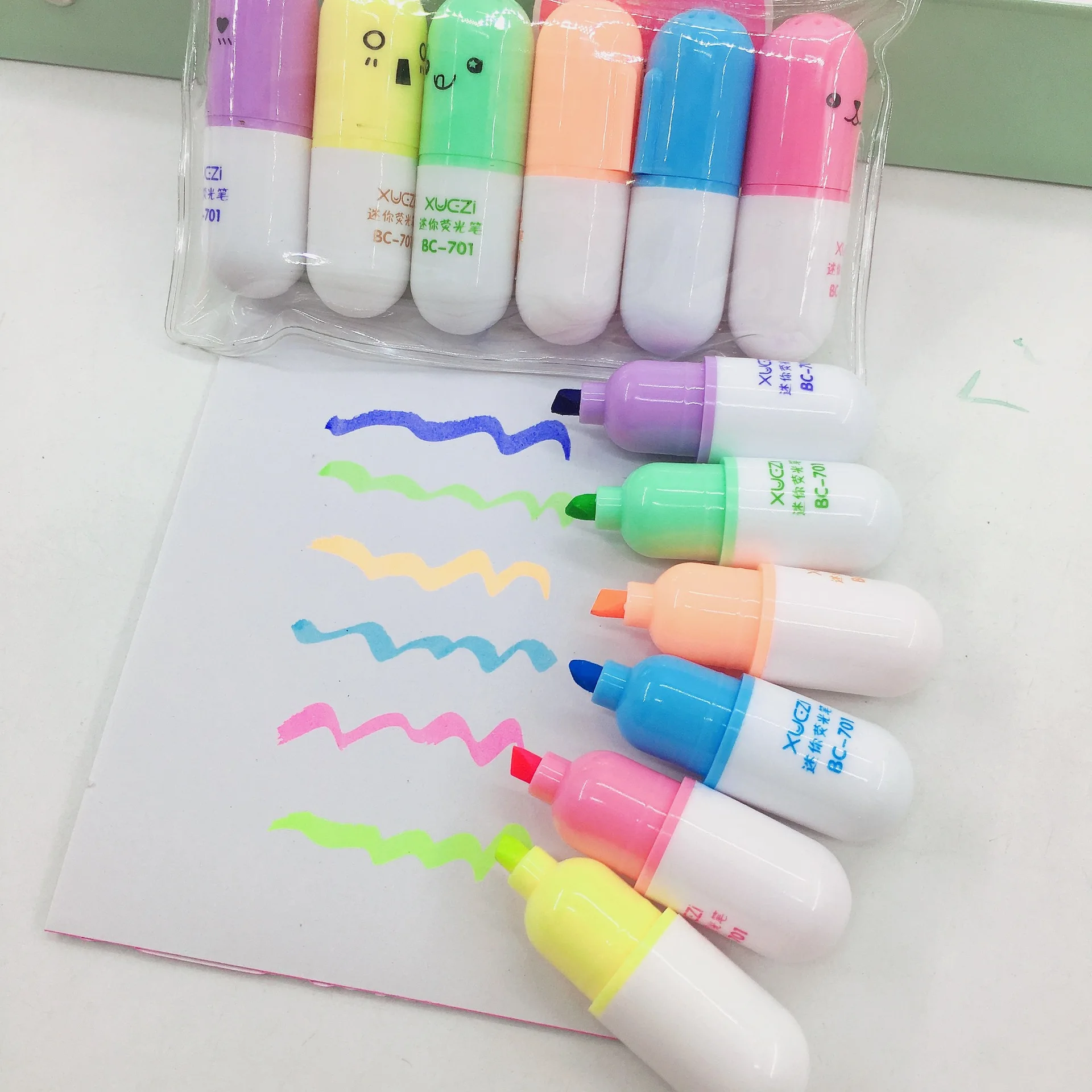 18 stücke Mini niedlich 6 Farben Text marker Stift Markierung stifte kawaii Briefpapier schreiben Schüler Büro Schule liefert Kinder Farb stifte