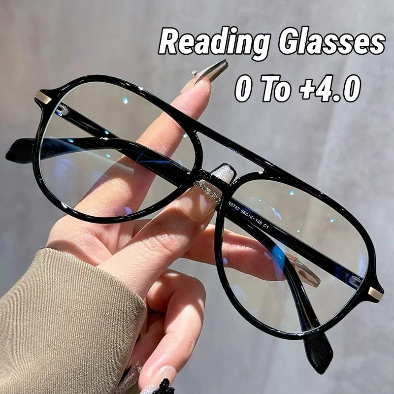 

High-definition Elderly Presbyopia Glasses Double Beam Anti-blue Reading Eyewear Ultra Light Unisex Optical Spectacle Eyeglass