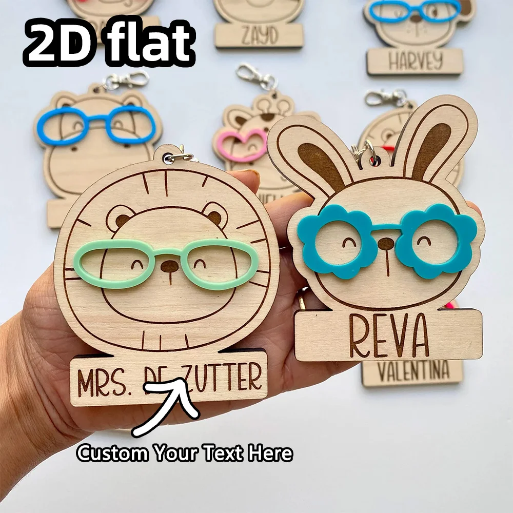 علامة حقيبة الحيوانات الخشبية عنصر واحد، سلسلة مفاتيح اسم شخصي، علامة حقيبة الحفاضات، علامة صندوق الغداء، هدية حقيبة الظهر المدرسية