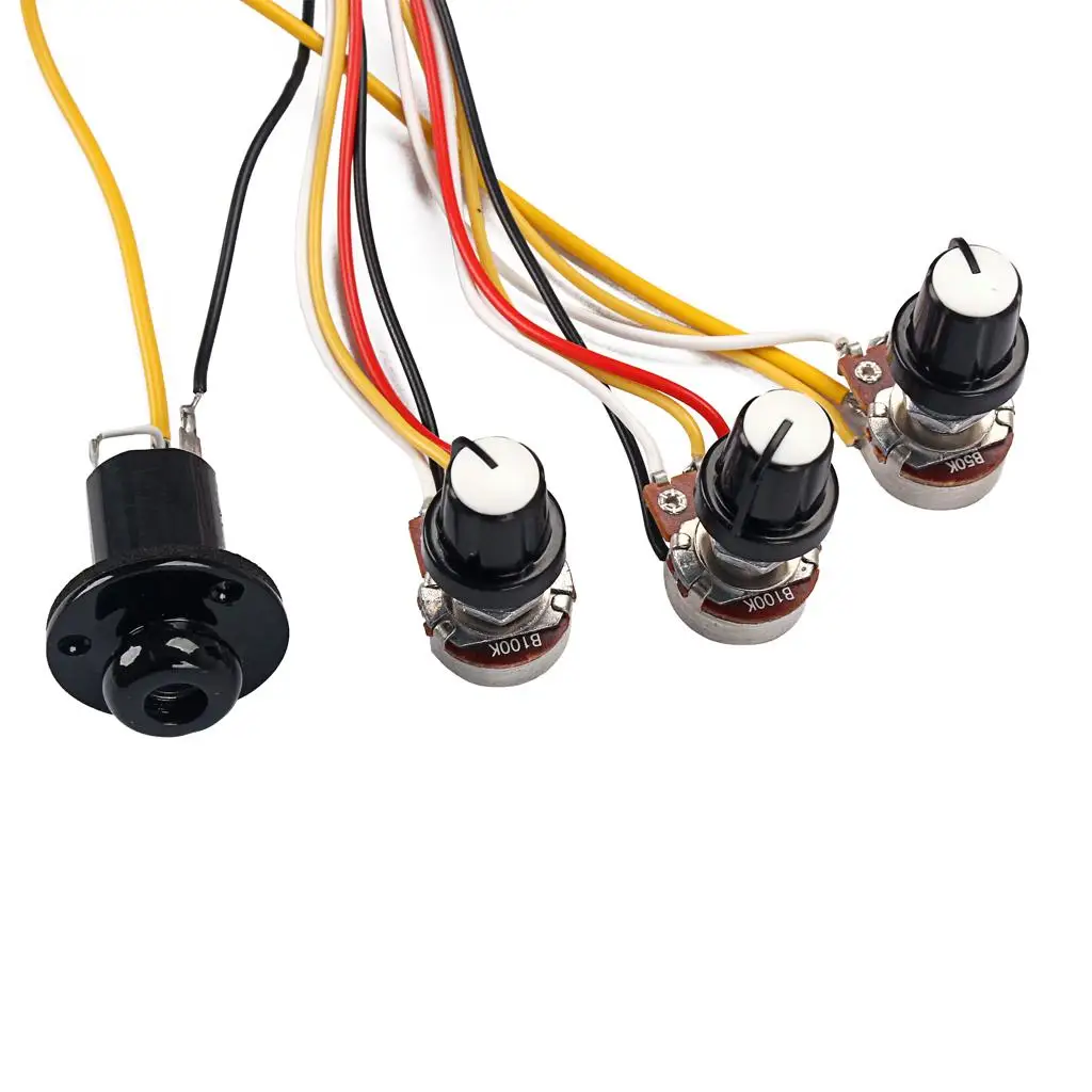 Guitar Wiring Harness Circuit with Active EQ Preamp Piezo Pickup Copper Parts Accessory for Cigar Box and Electric