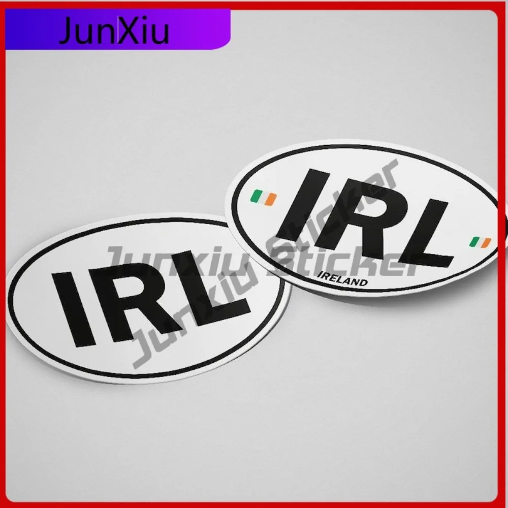 

Ireland Flag Sticker Oval-shaped White and Black Country Unique Car Windows Toilet Seat Scratch Proof Anti UV Vehicle Decor