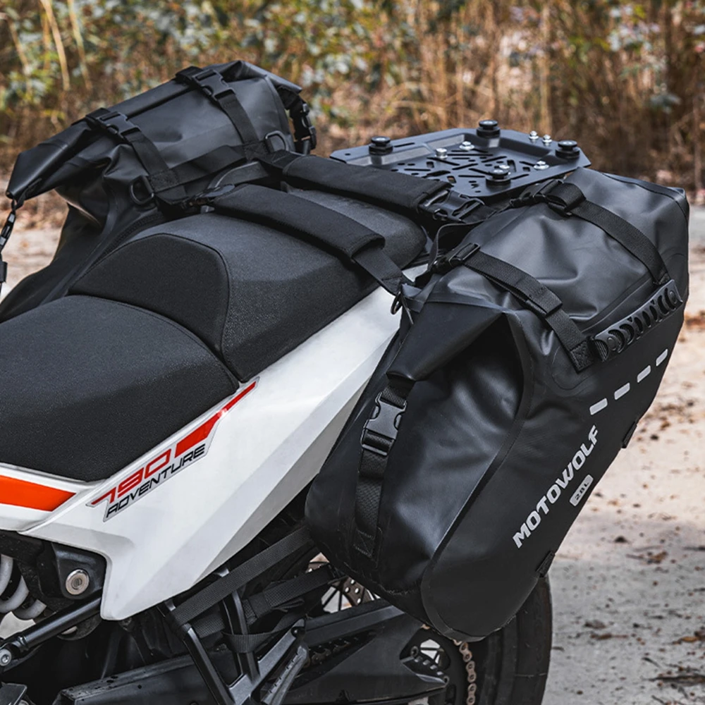 العالمي للدراجات النارية 18/28/48L مقاوم للماء السفر الأمتعة السرج الدراجات النارية حقيبة جانبية لياماها هوندا كاواساكي حقيبة بسلال #1