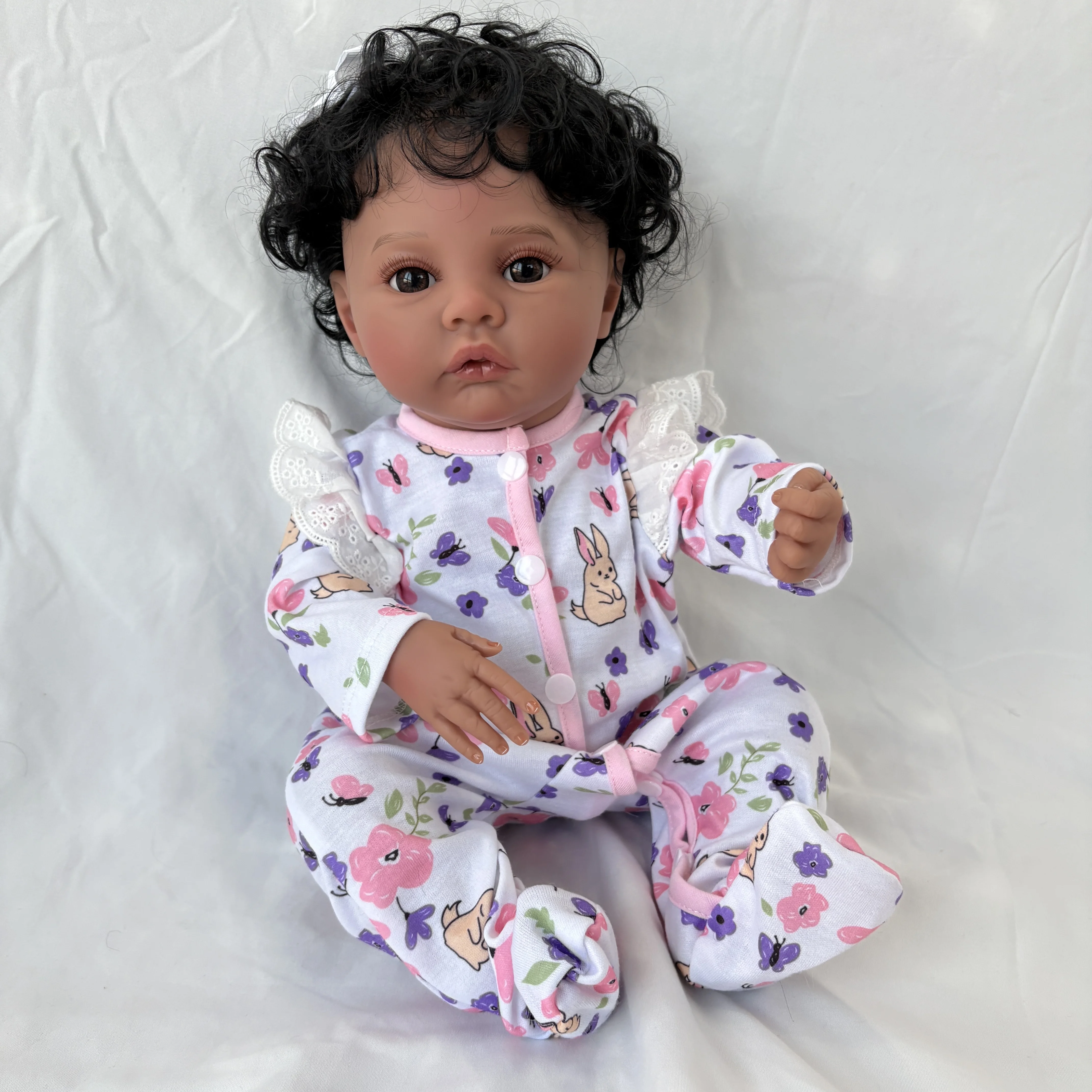 

Кукла NPK 18'' Real Looking Reborn Meadow B, ручная роспись, темнокожая девочка, полностью виниловое тело, высококачественная коллекционная художественная кукла