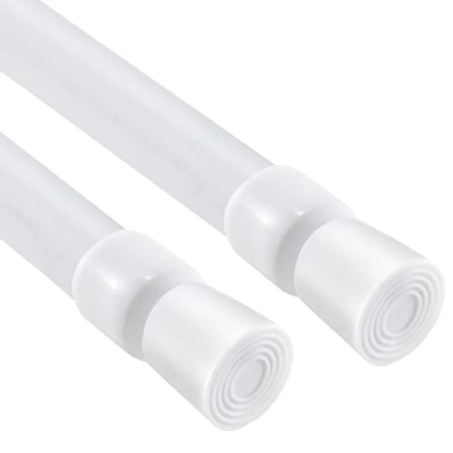 

Spring Tension Curtain Rod White Pack Adjustable Length 5-98 Inch Diameter 0.86 Inch Self-Extending Adjustable Length Hanging o