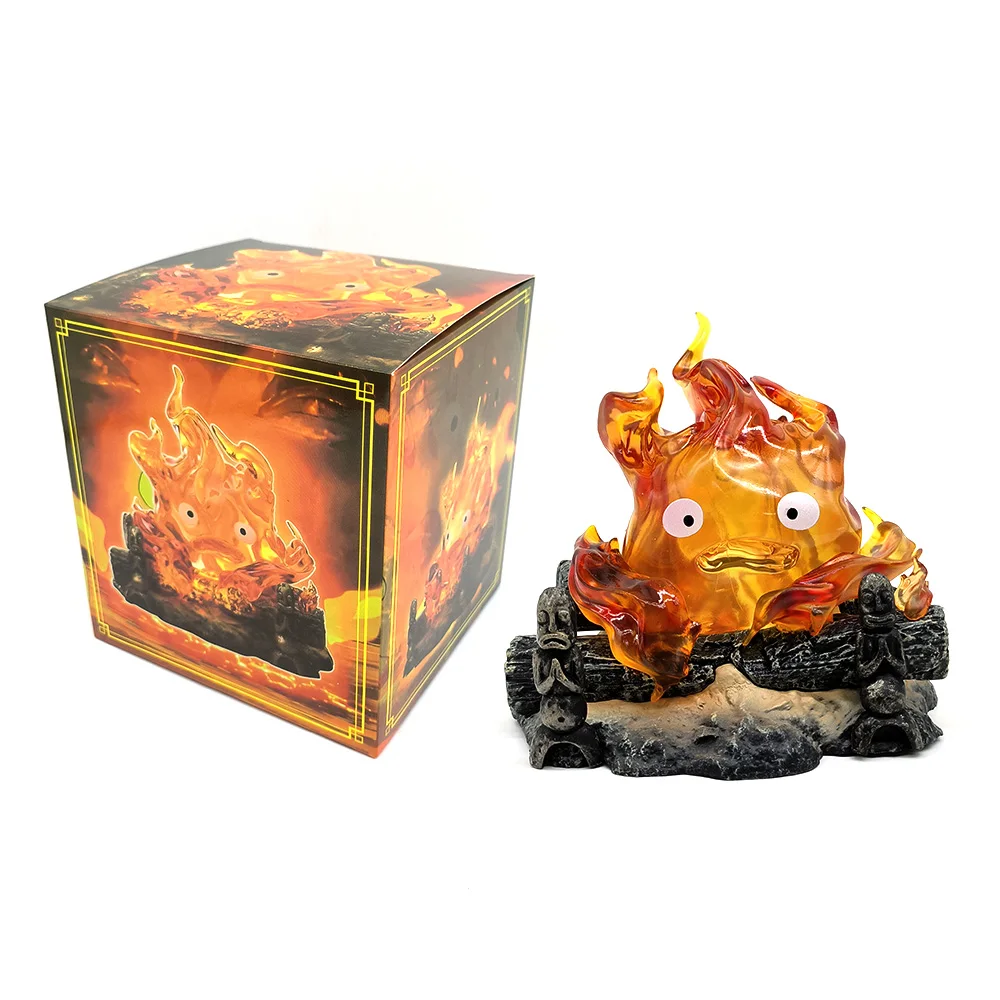 

Howl'S Cartoon Peripheral 12cm Calcifer Figures Light Desktop Pvc Model Collection Toy Ornament Boys Birthday Gifts