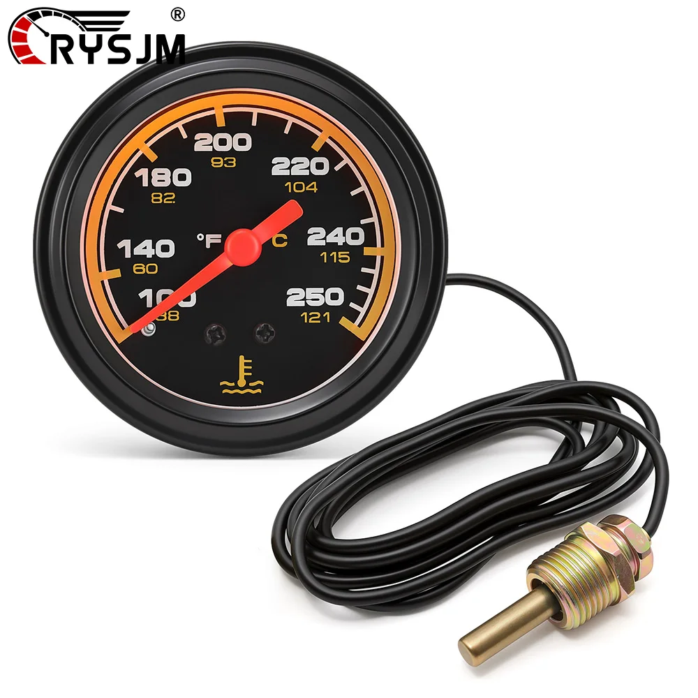 

2'' 52mm Vehicle Mechanical 12V Water Temperature Gauge 38-121°C/100-250°F Dual Unit Display Digital Car Meter With Temp Sensor