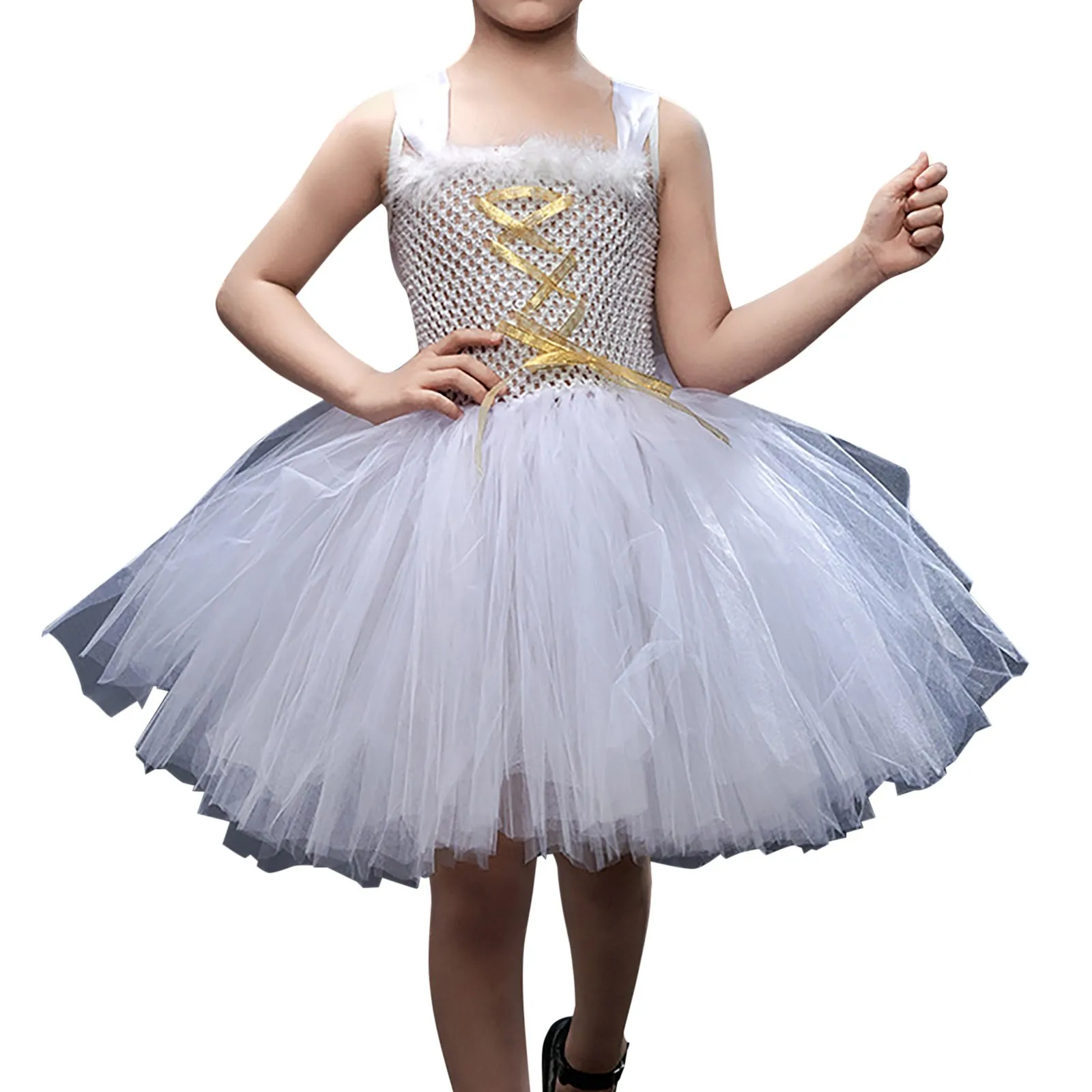 Angel Costume Dresses Cosplay Stage Fairy Dress Sweet Tulle Tutu Dress Casual Trendy Girls Dress Up Carnival Party Night Dress