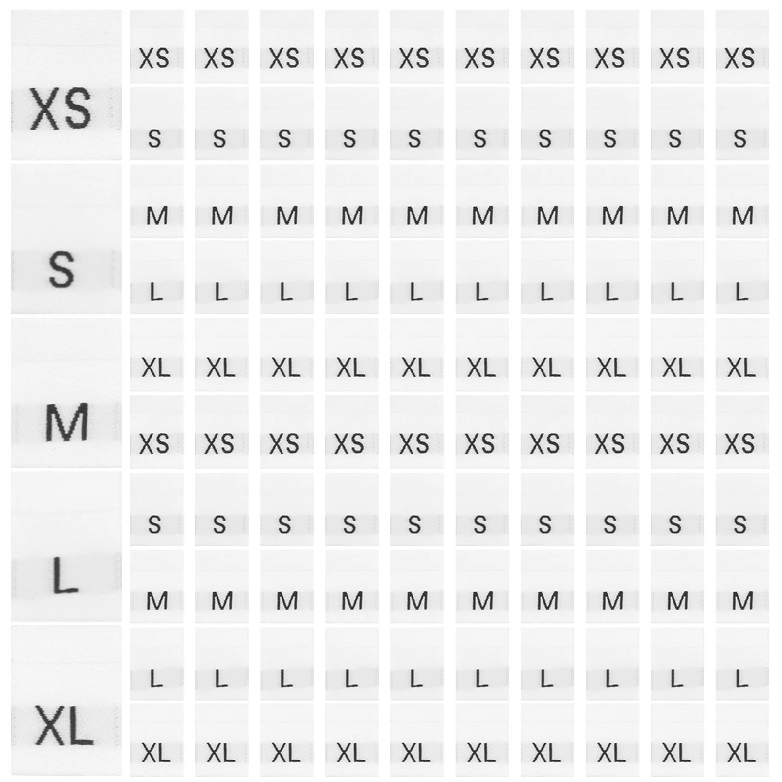 

500 Pcs Garment Size Tags Washable Clothes Labels Woven Polyester Fabric Sewing Tag Small Creative Costume Labels
