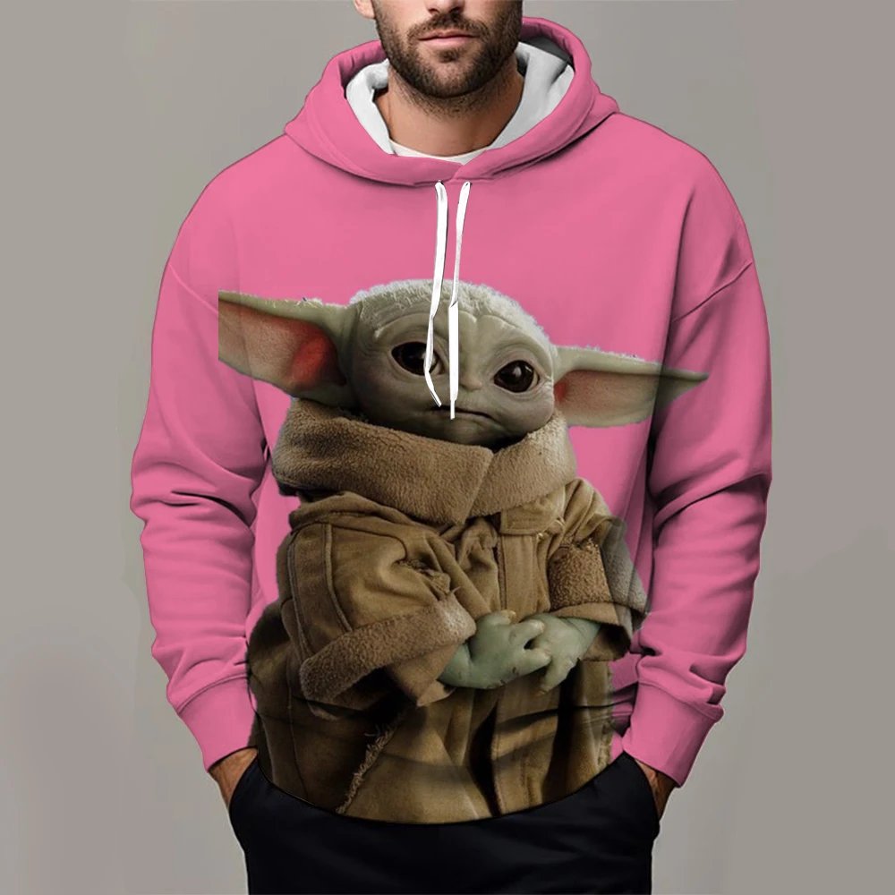 2024 Spring and Autumn New Yoda Baby Hoodie 3D Digital Printed Men's Hoodie Men's Women's Fashion Hip Hop Long Sleeve