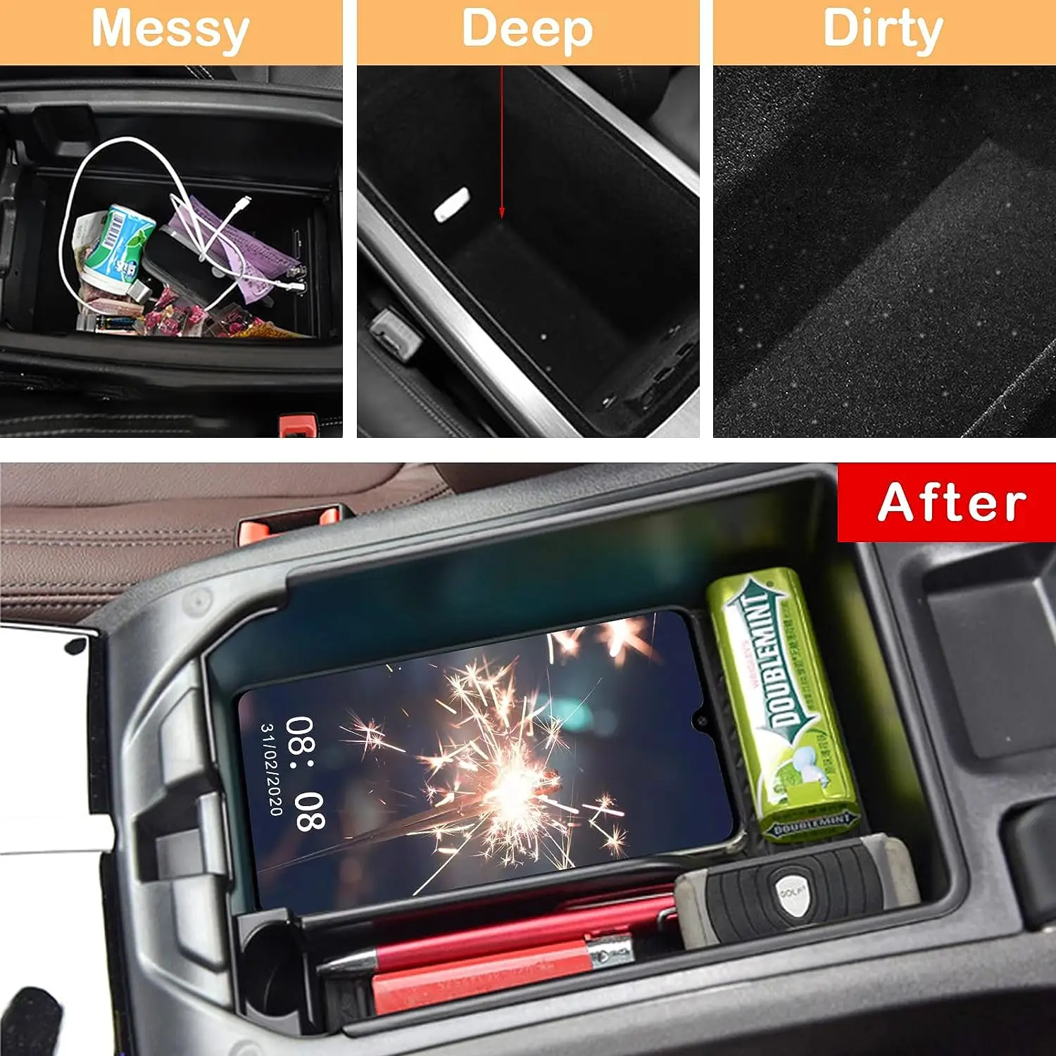 Car Centre Console Organizer Tray For BMW X3 G01 X4 G02 2019-2023, Center Armrest Glove Compartment Container Tray