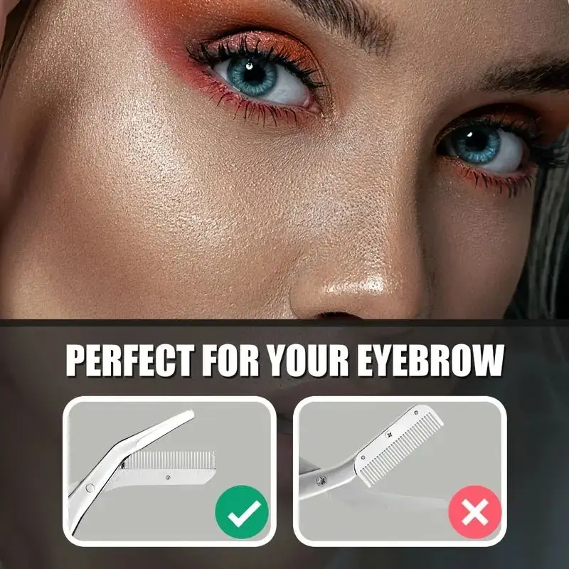 Juego de tijeras y peines para recortar cejas de acero inoxidable, herramienta de aseo de precisión para hombres y mujeres, depilación sin esfuerzo