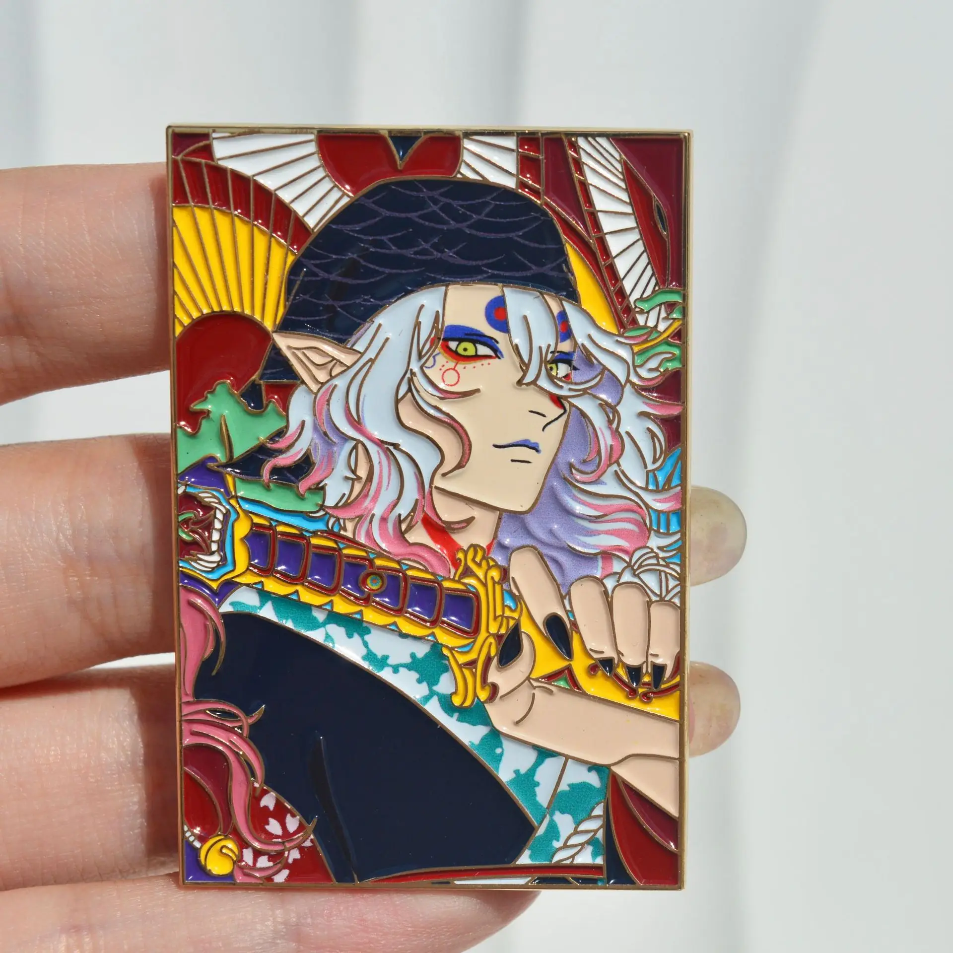 Vendedor de medicina, insignias de Metal Kusuriuri, broches de alfileres de Anime Ayakashi Mononoke para bolso, mochila, ropa, solapa, decoración de Cosplay ACG