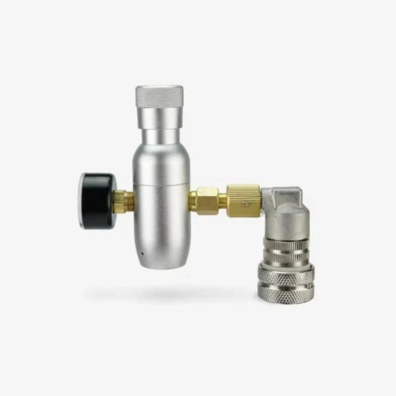 Mini Cargador de CO2 de Acero Inoxidable con Conector de Bloqueo de Bola de Gas, Regulador de CO2 Portátil para Barril de Cerveza 3/8-24UNF