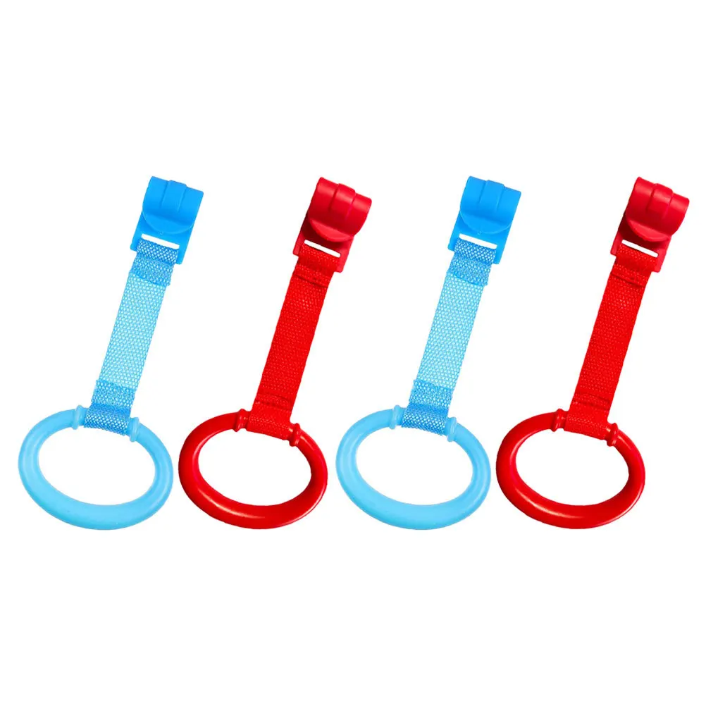 4Pcs Infant Krippe Pull Ringe Baby Stehen Unterstützen Griffe Bett Hängen Ringe Kleinkind Gehen Werkzeuge Baby Krippe Pull Ring