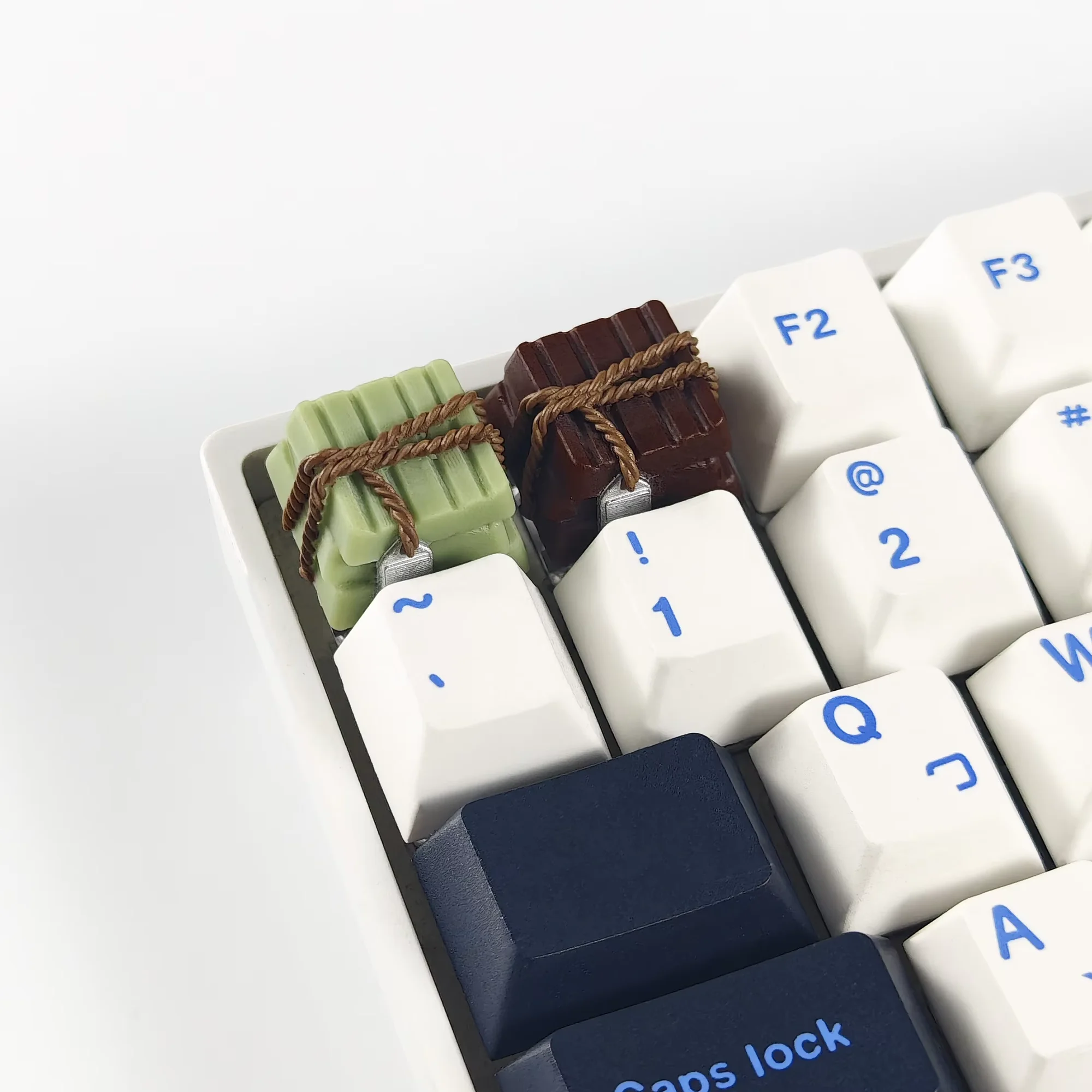 YMDK Handcrafted Chocolate Theme Cute Key Cap Resin Custom Keycaps Gourmet Key Caps for MX Mechanical Keyboard