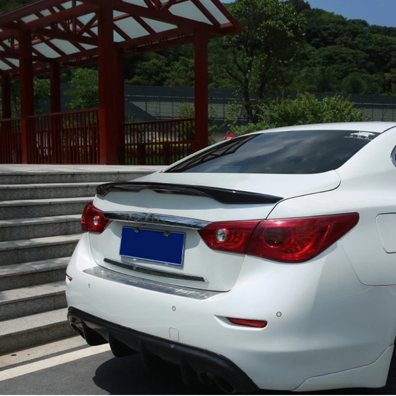 لإنفينيتي Q50 Q50S Q50L 2014 -2020 ألياف الكربون/FRP أسود لامع/جناح خلفي من الكربون مزورة