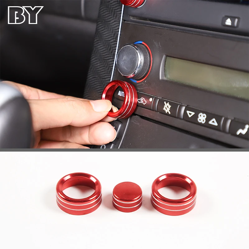 

Aluminum Alloy Red For Chevrolet Corvette C6 2005-2013 Accessories Interior Car Console Air Conditioner Volume Knob Ring Cover