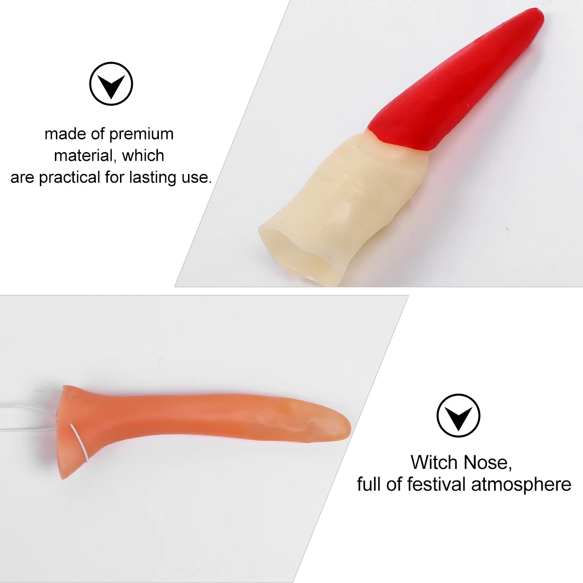 

11pcs Fake Red Nails Costume Nose Set Lightweight Halloween Witches Fingers Props Ideal for Role Playing Parties