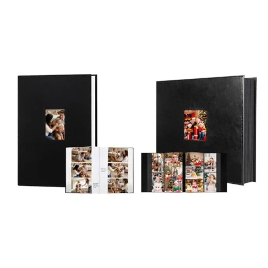 

Фотоальбом на 450 кармашков для фотографий 4x6 с местом для надписей + фотоальбом на 1000 кармашков для фотографий 4x6, черный