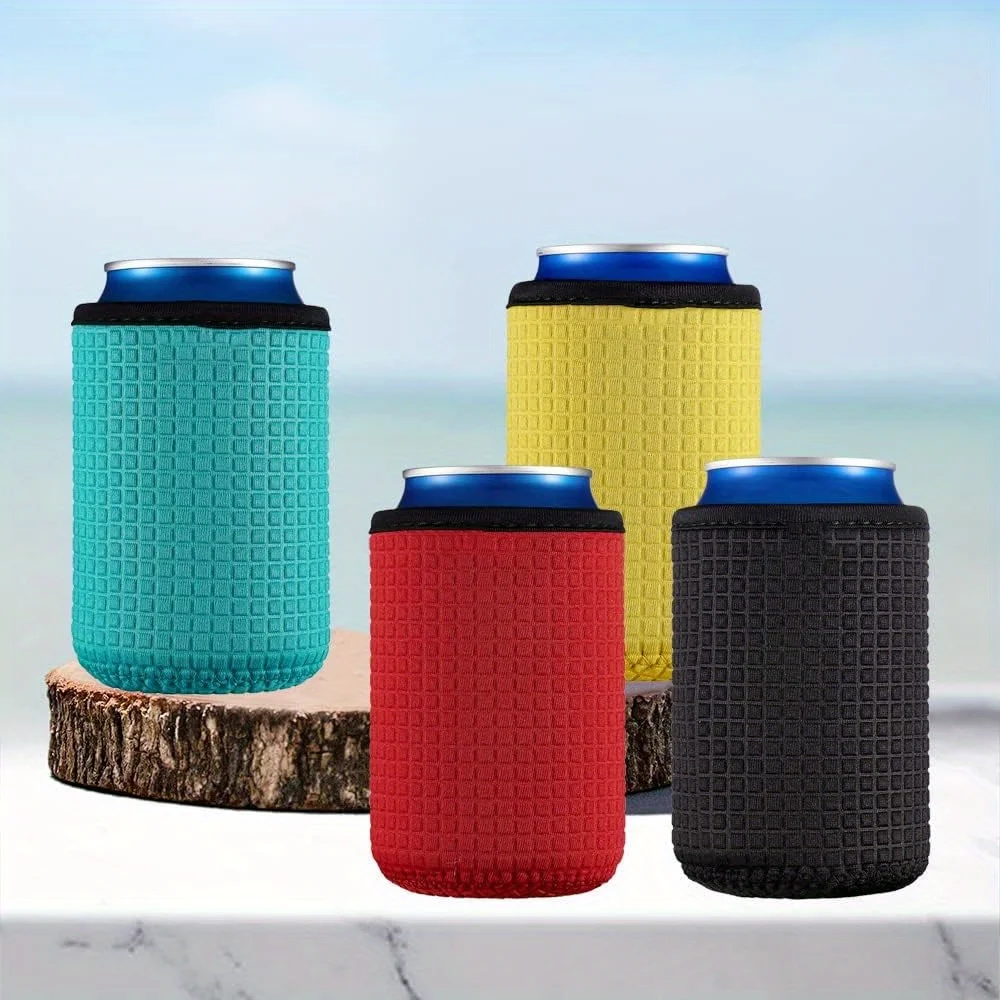 4pcs/pack 12oz Can Sleeve Insulated Sleeve Can Cover 12oz Beer Bottle Sleeve Cooler Holder Non-slip Cooler Sleeve view 4