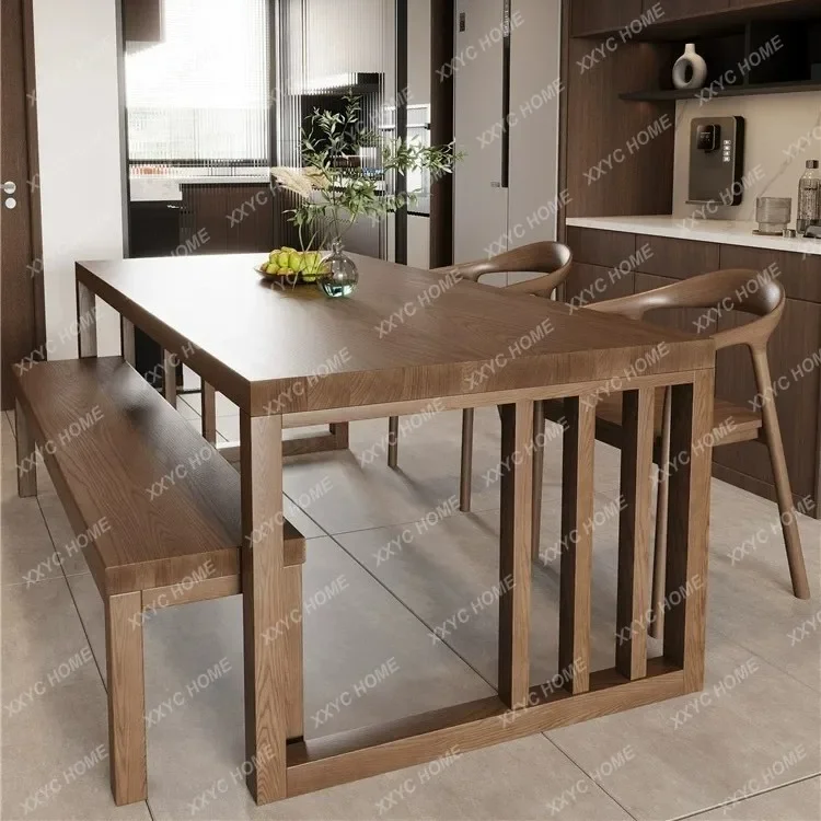 

HNew Chinese-style all-solid wood desk integrated ash wood home medieval log large board table