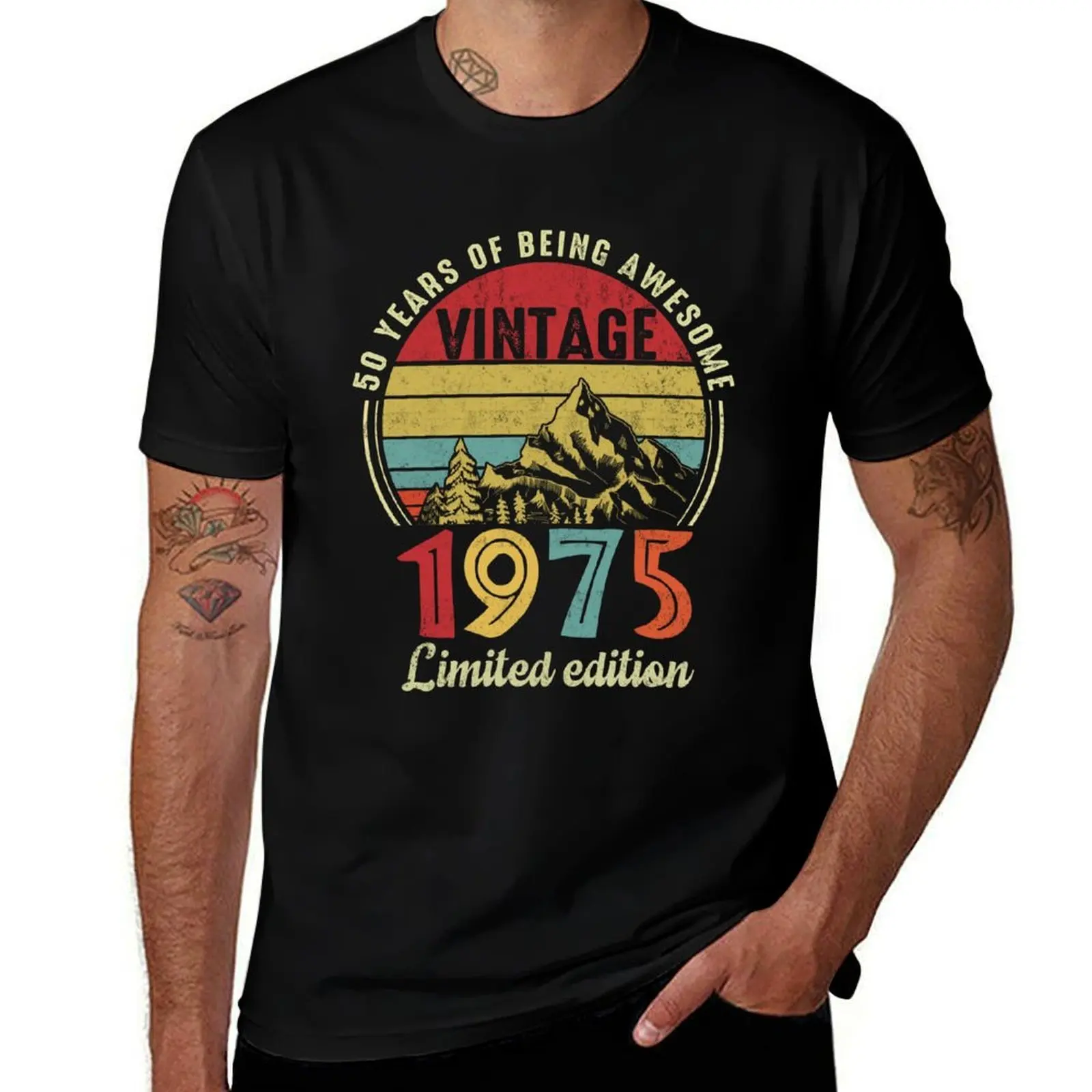 Vintage 1975, 50th Birthday Gift Distressed Design T-Shirt essential t shirt t shirts for man graphic funny T-Shirt
