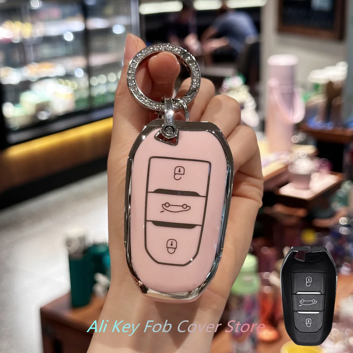 Key Fob Cover For Peugeot 2008 3008 4008 5008 308 408 508 Citroen C1 C2 C4 C6 C3-XR Picasso Grand DS3 DS5 Car Keychain