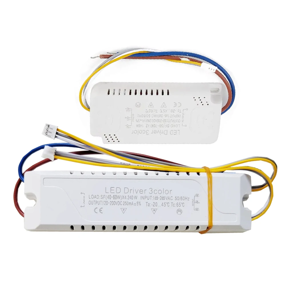 

LED Driver 3PH 3color Adapter For LED Lighting Non-Isolating Transformer AC165-265V 12-24W20-40W30-50W40-60WX2X4 2/5000 Power