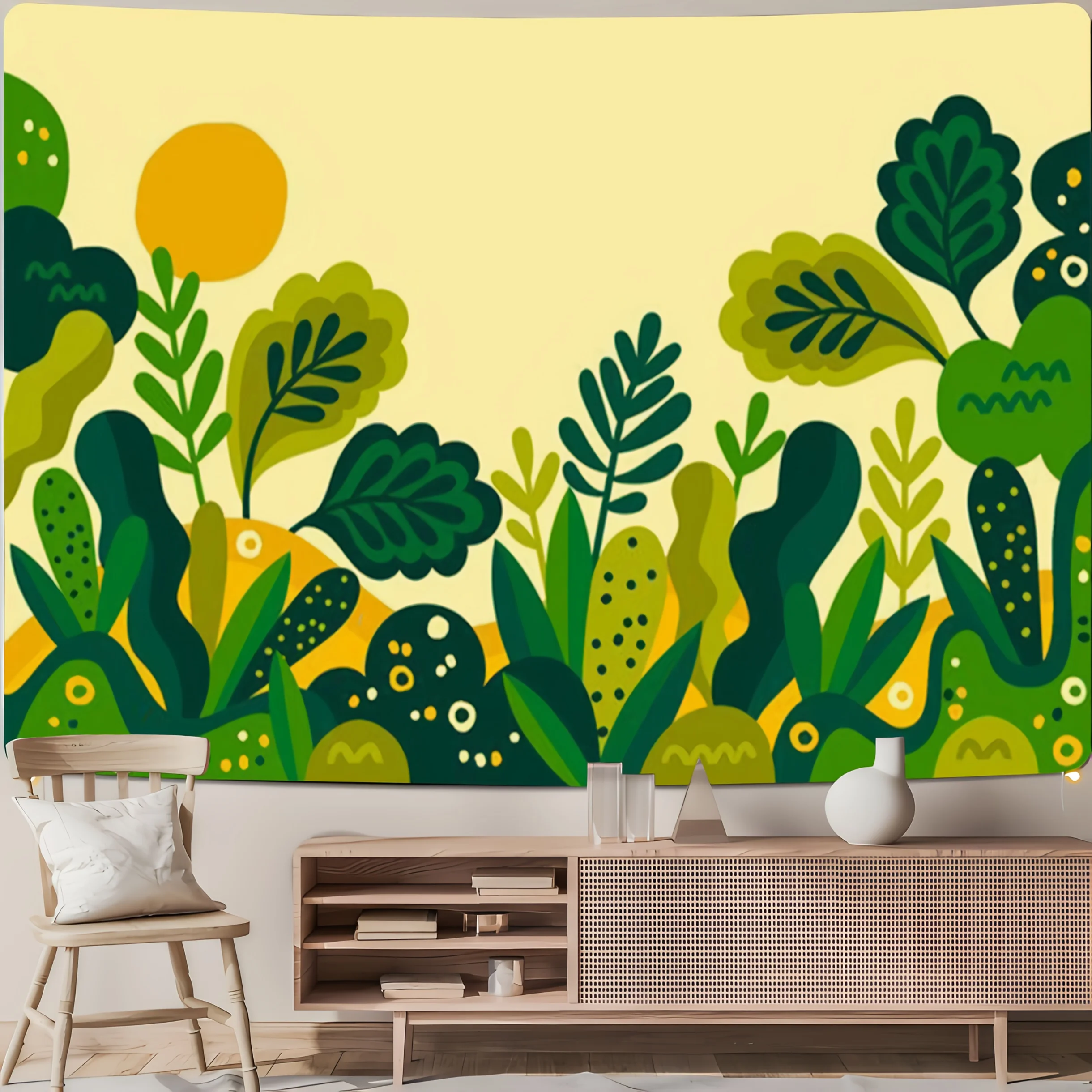 Tropical jungle plants Digital printing polyester wall hanging tapestry decorative Living room bedrooms Office background gift