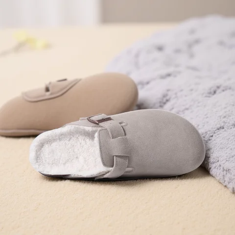 Bebealy Fashion Suede Clogs Slippers Women Clogs Slippers Cork Footbed Women Mules Nonslip Beach Sandals With Arch Support Slide