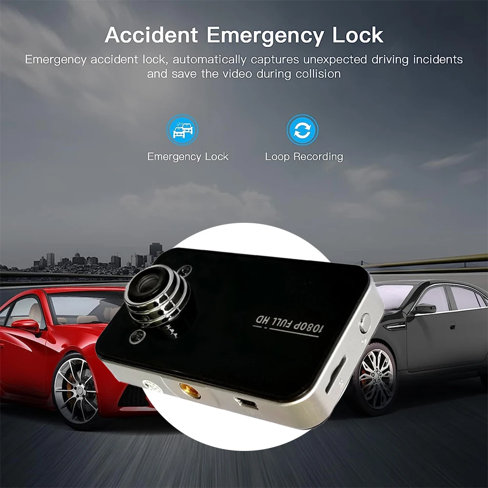 1080P Full HD Car DVR with Motion Detection Night Vision GPS Loop Recording and 140 Degree Wide Angle Lens for Safe Driving