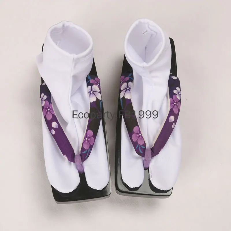 Kimono Japanese Cosplay Socks embroidery White Foot Bag Non-slip Bottom Sock Elastic Two-finger Socks Tabi Toe Socks Accessories