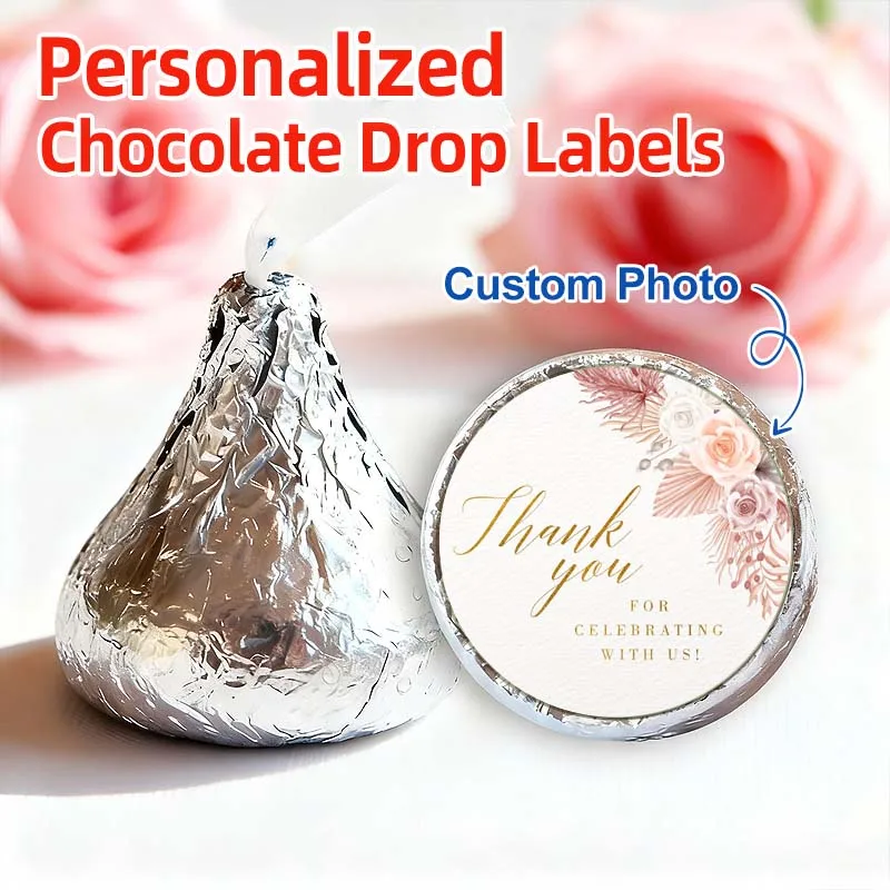 Personalisierte Foto-Schokoladenaufkleber, Individuelle Etiketten für Bonbonverpackungen, Hochzeitsparty-Dekoration Bastelbedarf
