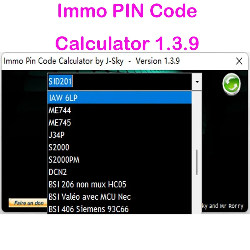 Immo PIN Code Calculator 1.3.9 software decode pin code on many PSA ecu’s by dump for Psa Opel for Fiat Vag Cars car repair