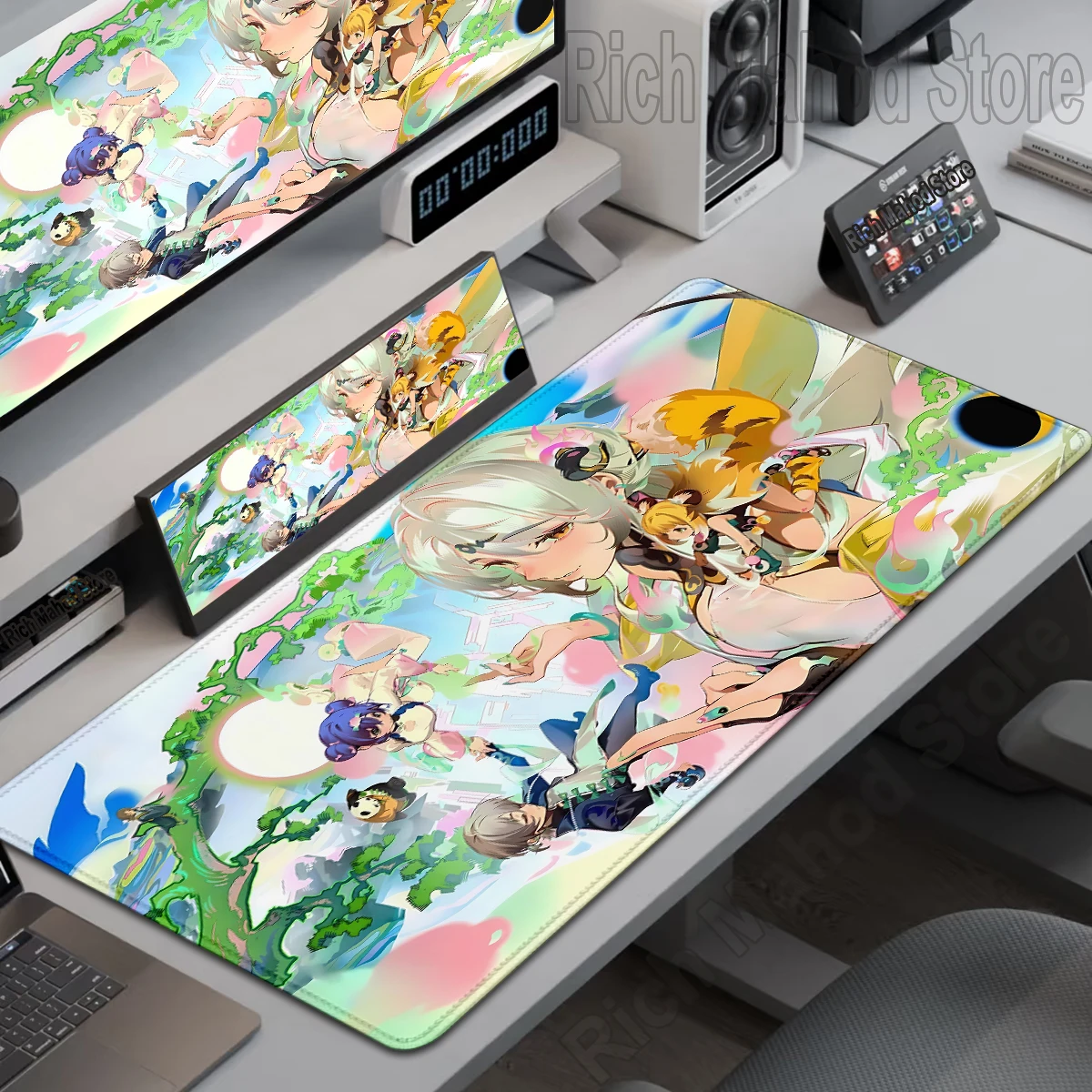 Zenless Zone Zero Mouse Pad ZZZ Large Game Rubber Desk Mat Anime Yixuan Mousepad Locking Edge Keyboard Mat 40×90 PC Cabinet Rug