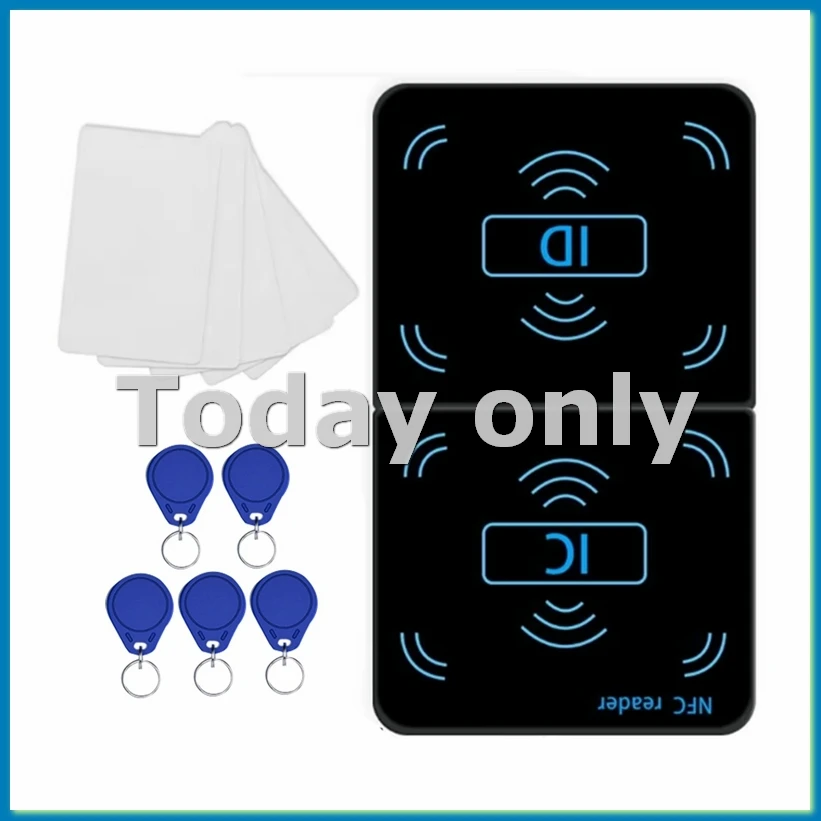 

NFC-ридер-копир-дубликатор 125 кГц 13,56 МГц USB UID T5577 EM4305 RFID-брелок-программатор для смарт-карт и зашифрованных меток-A25R