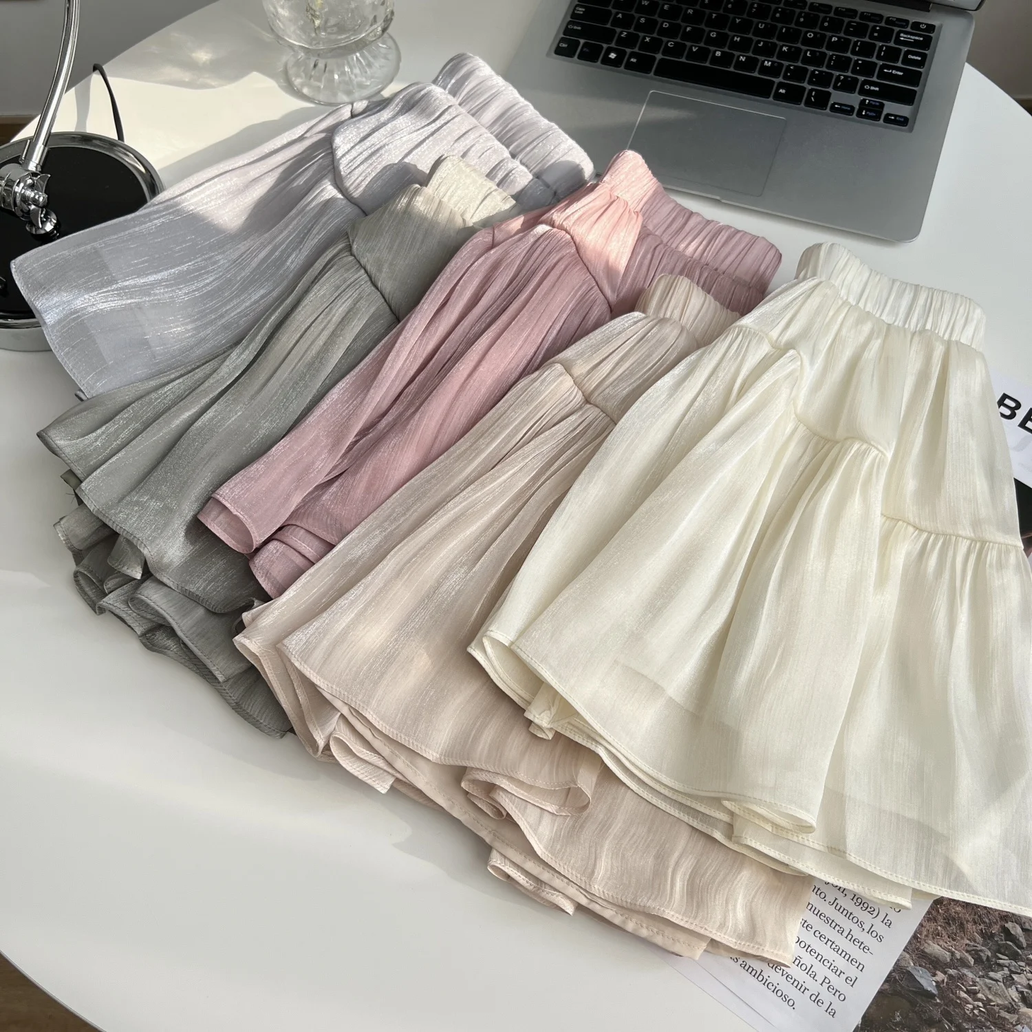 5 Colors Summer Skirts Women A-line Chic Solid Party Holiday College Mini Clothing Slim Y2k Falda Aesthetic Sweet Ins Fashion