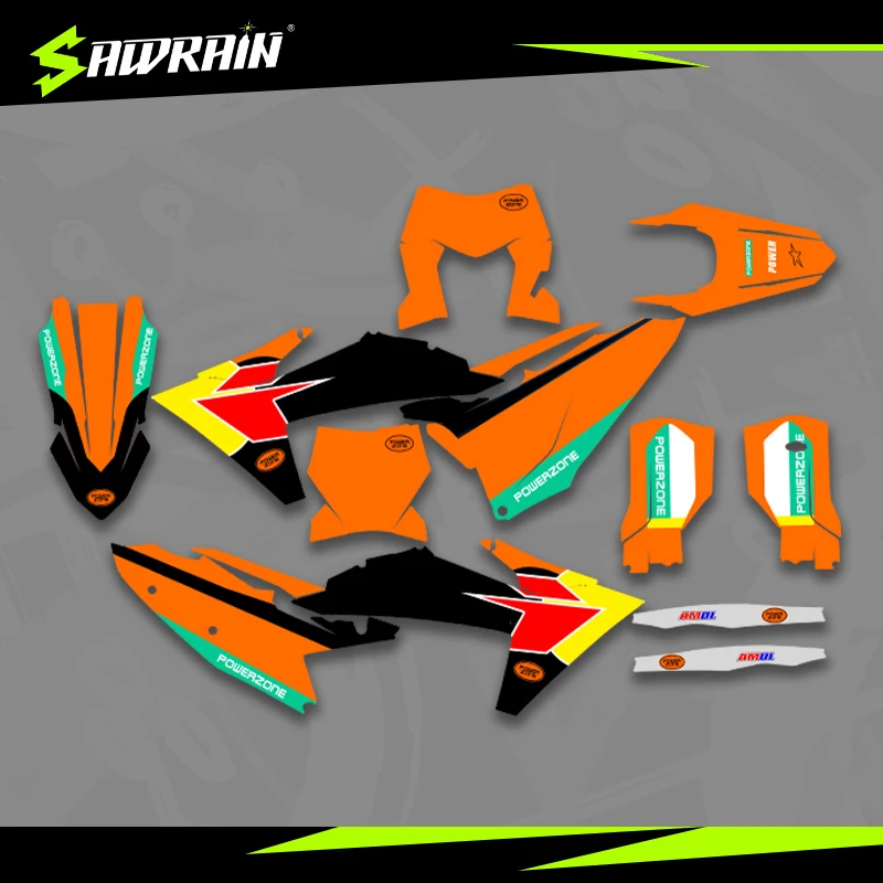 

Мотоциклетные графические фоны Sawrain, наборы наклеек для KTM EXC XCW SXF 23-25SXF 24-26EXC 006