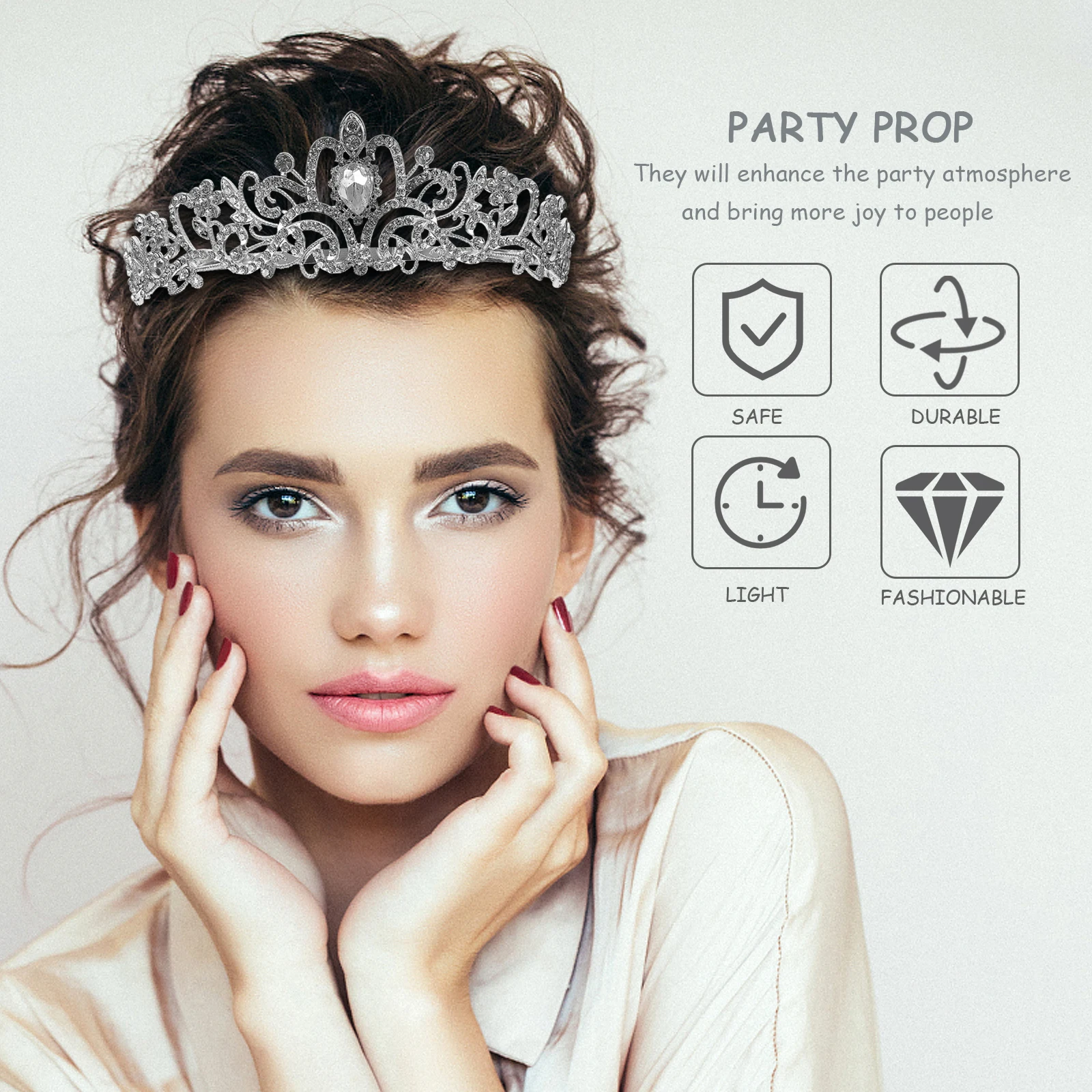 

Make up Crown Shoulder Strap Bride Tiaras and Crowns for Women Alloy Pageant Birthday Party Supply