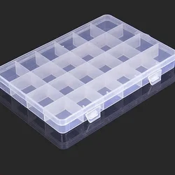 24 Grid Rectangle Plastic Jewelry Box Compartment Storage Box Case Jewelry Earring Bead Craft Display Container Organizer