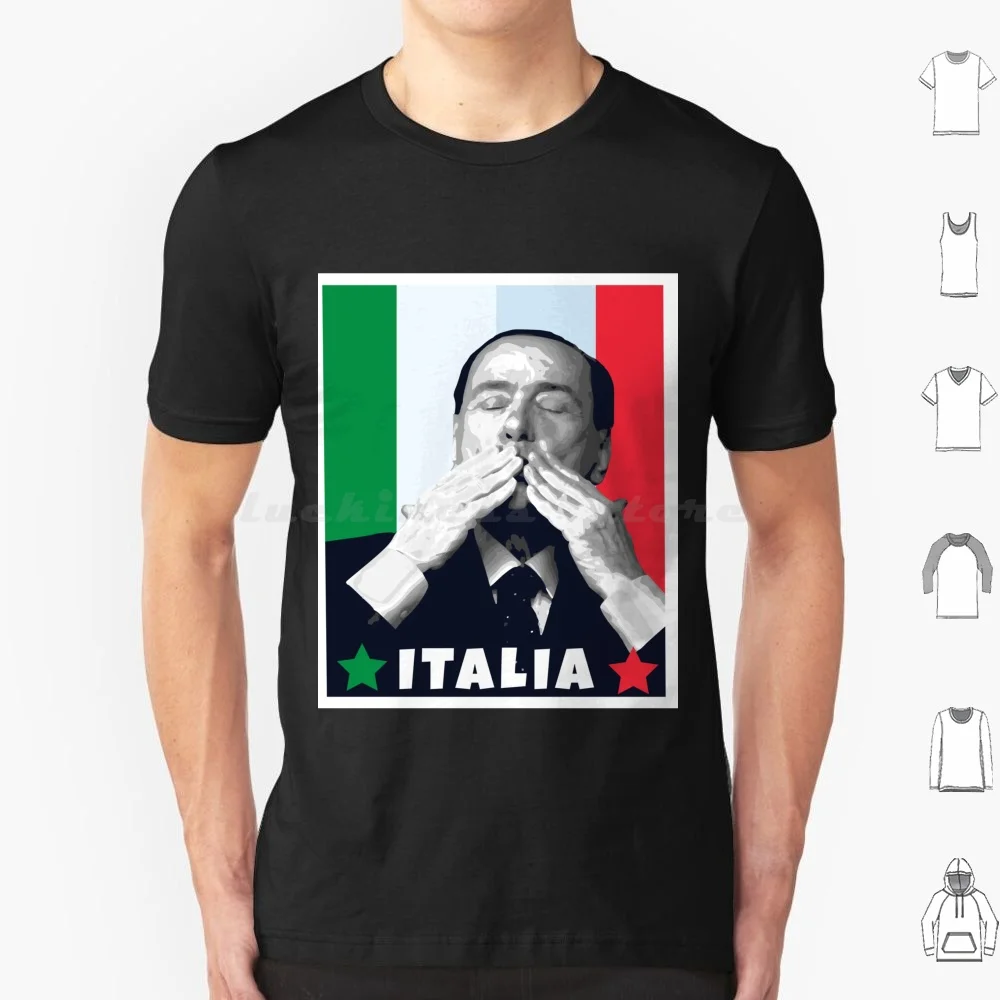 Berlusconi Italia político italiano Silvio Berlusconi camiseta 6xl algodón Cool Tee Berlusconi Silvio Berlusconi Italia