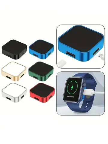 Portable Wireless Watch Charger Type C 8pin Two interfaces For Apple Watch S9 8 7 6 5 4 3 2 1 SE Ultra Series Fast Charger