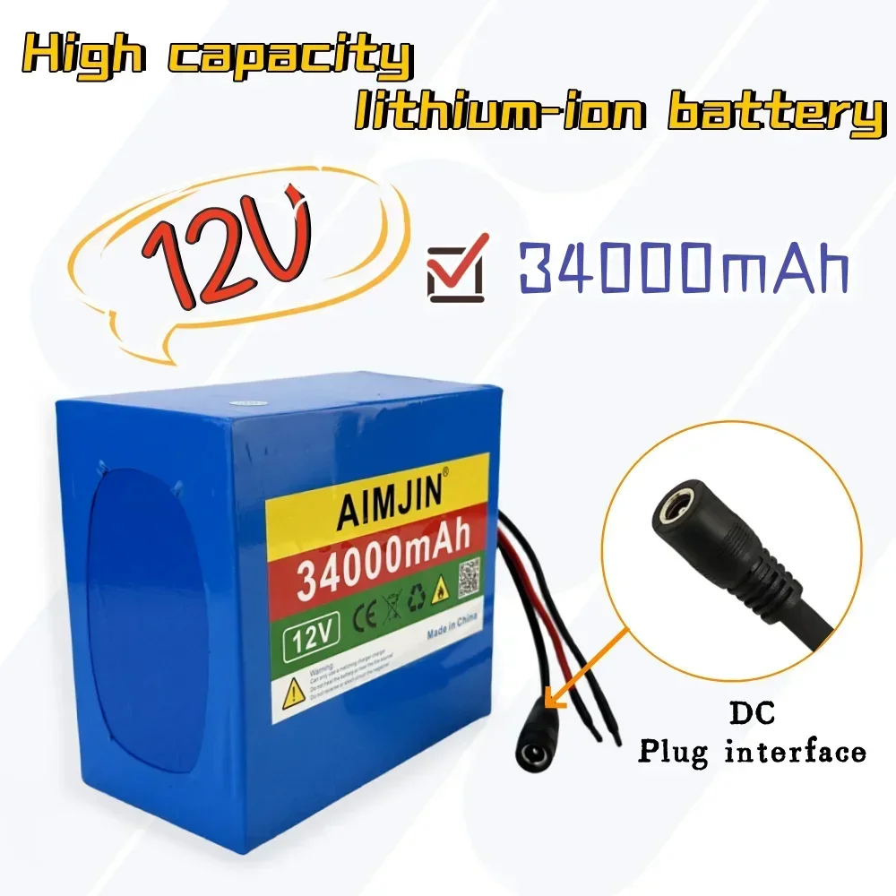 12 فولت 34000 مللي أمبير بطارية قابلة للشحن 18650 3S12P بطارية ليثيوم أيون حزمة مناسبة ل LED ضوء المصباح الشمسية ضوء الشارع الطاقة الاحتياطية et