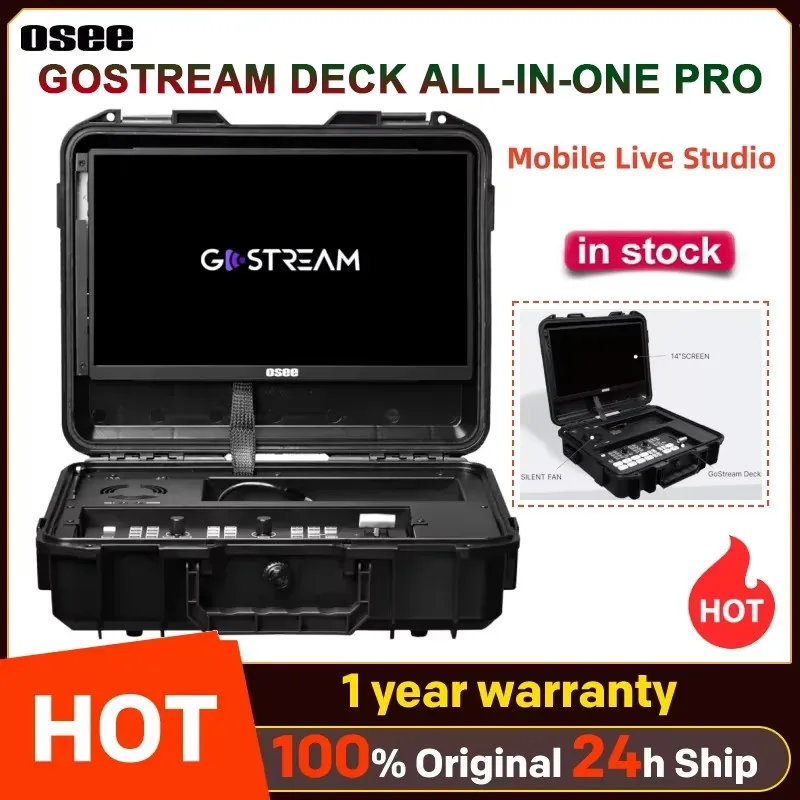 Osee GoStream Deck All-in-One Pro Live Streaming Multi Camera Video Mixer Switcher Recorder Player Kit 4 HDMI In USB-C I/O