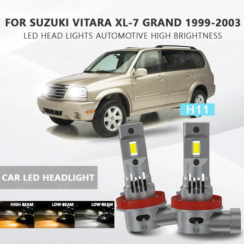 

2PC For Suzuki Vitara XL-7 Grand 1999-2003 H4 9003 LED Headlight Bulbs High & Low Beam H4 LED Headlamp 12000lm
