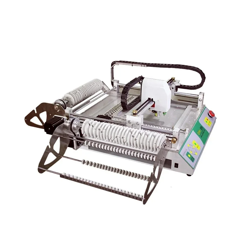 Máquina de recogida de doble cabezal completamente automática con sistema Visual de 2 cámaras TVM802 SMT para línea de montaje de PCB pequeña